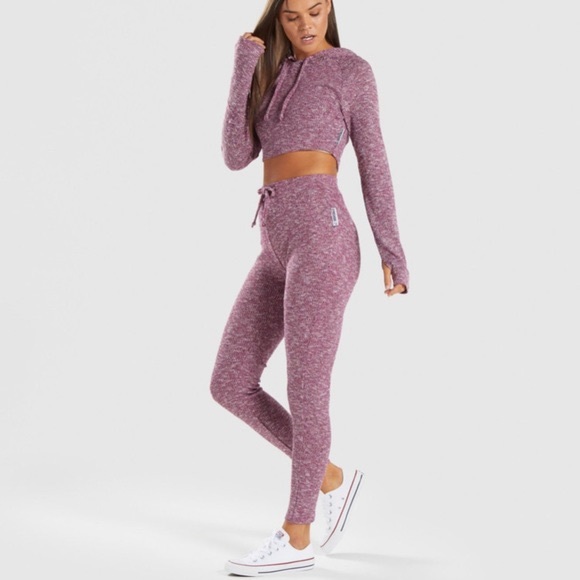 Gymshark Pants - Gymshark Slounge Leggings Deep Plum Marl